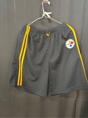NFL Black Athletic Shorts with Yellow Stripe